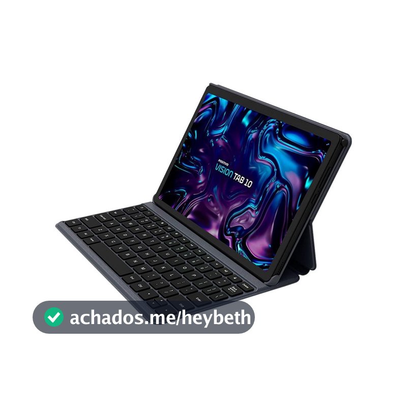 Tablet Positivo Vision Tab 10 com Capa Teclado 4GB RAM 128GB 6000mAh 10.1" HD Wifi AC e 4G - Preto