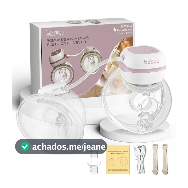 BABUU Bomba Elétrica Dupla De Tirar Leite Mãos Livres Recarregável Display LCD Extrator Leite