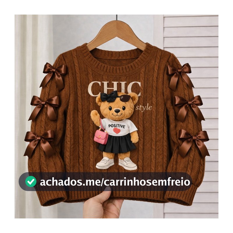 Blusa Manga Longa Infantil com Lacinhos para meninas