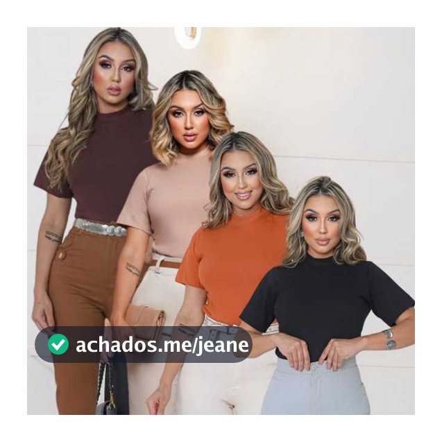kit 4 Blusas Femininas Gola Alta Algodao Premiun T shirt Estilosa Camiseta Basica Lisa Elegante
