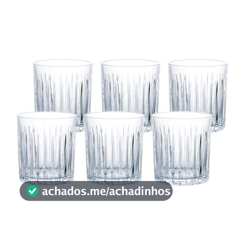 Jogo de Copos de Vidro Transparente 330ml 6 Peças Haus Concept Imperial
