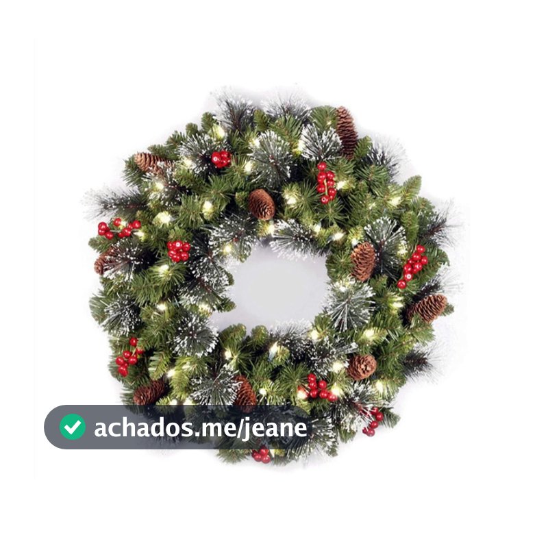 Guirlanda Natalina De Luxo Natal 30/40cm LED Decorações Porta Pendurado De Natal Feliz Natal Enfeite