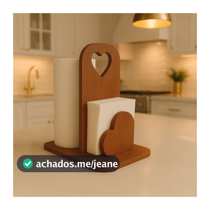 Porta Papel Toalha Guardanapo Suporte Mesa Cozinha Mdf
