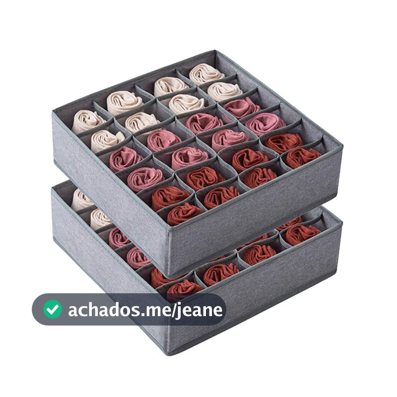 Organizador Dobrável C/24 Compartimentos para Roupas Íntimas Meias Cuecas Calcinhas Oganizador para Armários Gavetas