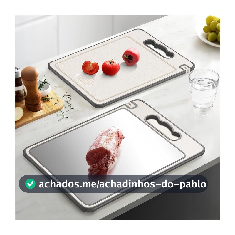 Tábua De Corte Dupla Face 304 De Aço Inoxidável, Antimofo e Antibacteriano, Ferramenta de Cozinha