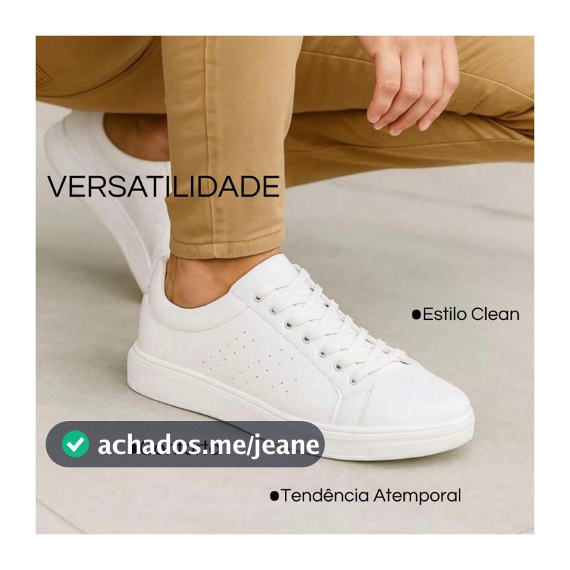 Tênis Minimalista com Cadarço Para Homens , Sapatos Brancos Versáteis, Tênis Casual Esporte Fino Masculino