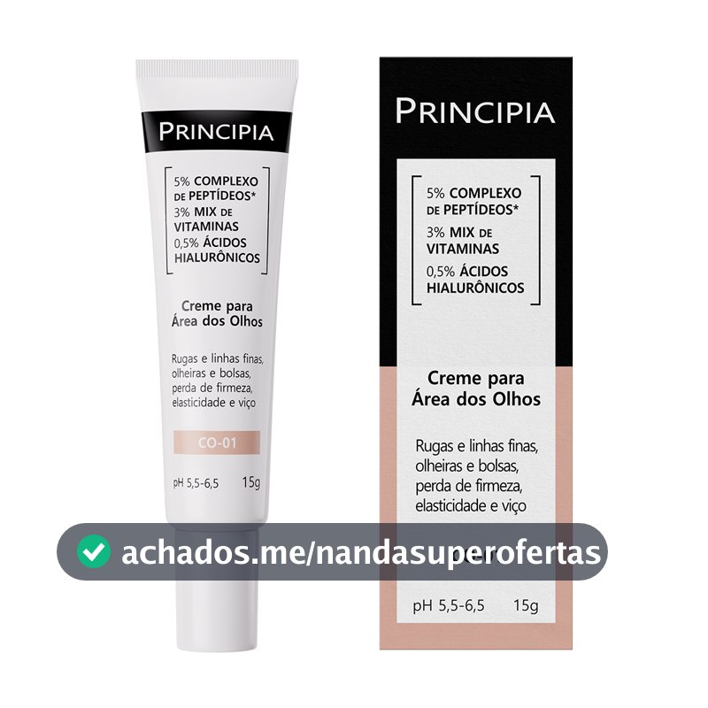 Creme para área dos olhos 5% Complexo de Peptídeos + 3% Mix de Vitaminas + 0,5% Ácidos Hialurônicos CO-01 com 15g