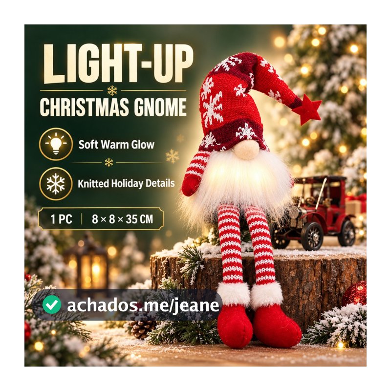 Enfeite Iluminado De Natal Vermelho Brilhante De Pernas Compridas