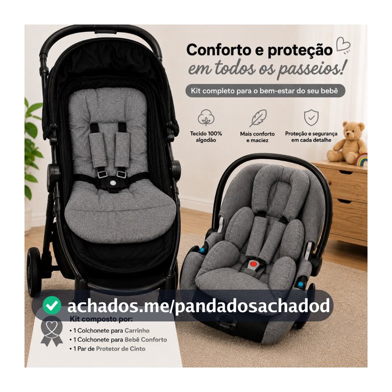 Kit Colchonete 3 Peças Para Carrinho E Bebê Conforto Escolha A Sua Estampa