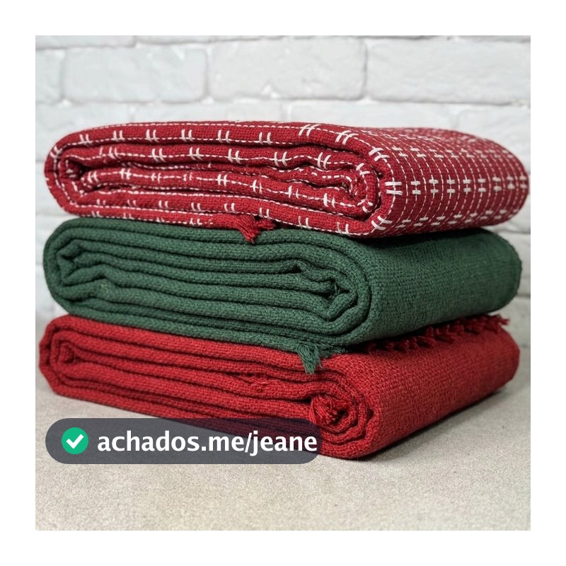 Manta para Sofá 3,00m x 1,80m Cores de Natal Verde e Vermelha Proteção e Decoração