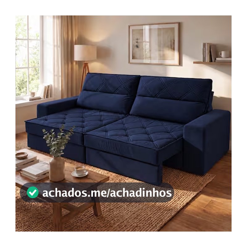 Sofá 4 Lugares Fassatti Retrátil e Reclinável em Suede Linoforte