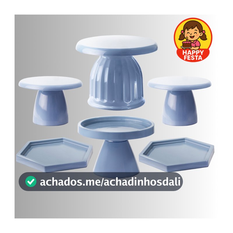 Kit Festa 1 Boleira Romana, 1 Boleira Redonda 20x11, 2 Mini Sextavada, 2 Mini Cogumelo