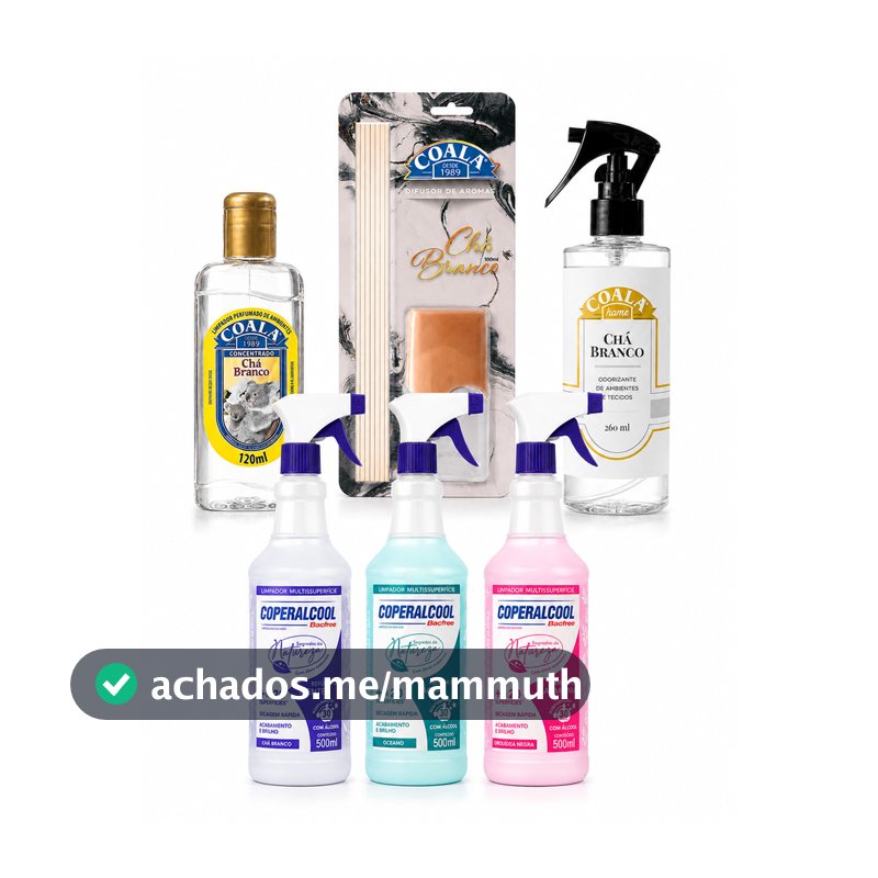 Kit Casa Cheirosa Coala Chá Branco + 3 Coperalcool Perfumados 6 Itens