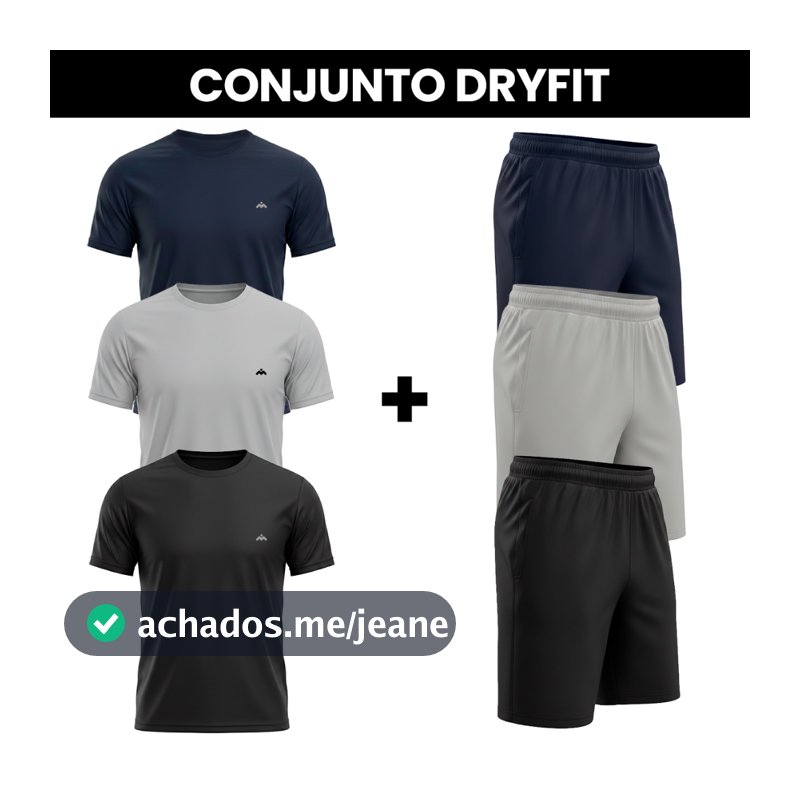 Conjunto 2 pçs Esportivo Dryfit Masculino Academia Corrida Treino LVF0248-CJ1