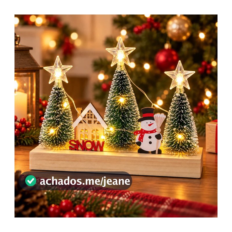 Enfeite Papai Noel Ou Boneco De Neve Natalino Com Led Luz
