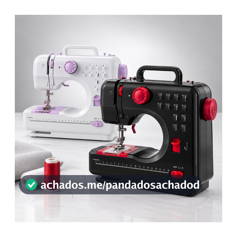 Mini Máquina de Costura Doméstica Multifuncional – 12 Pontos – Compacta e Prática