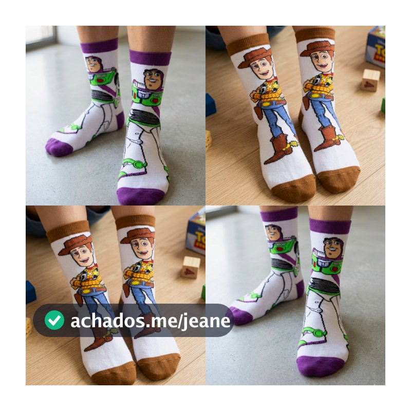 Meias divertidas personagem TOY STORY FILME – Confortáveis e Coloridas para Adultos