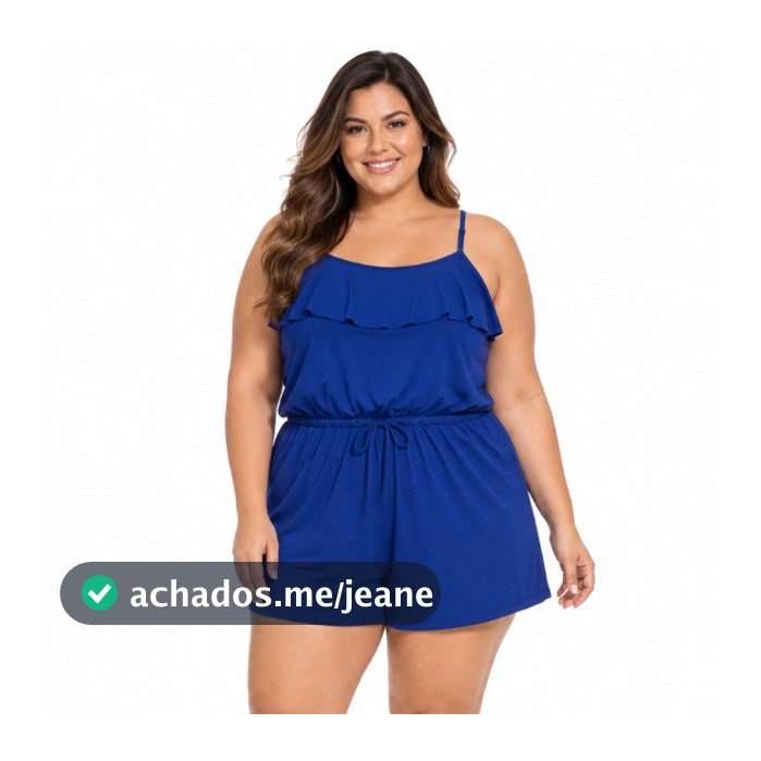 Macaquinho Viscolycra  Soltinho/Leve com Bolso Plus Size