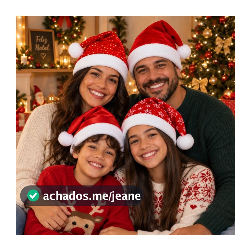 Gorro Touca Papai Noel Cetim e Veludo Liso Estrela e Lua Natal