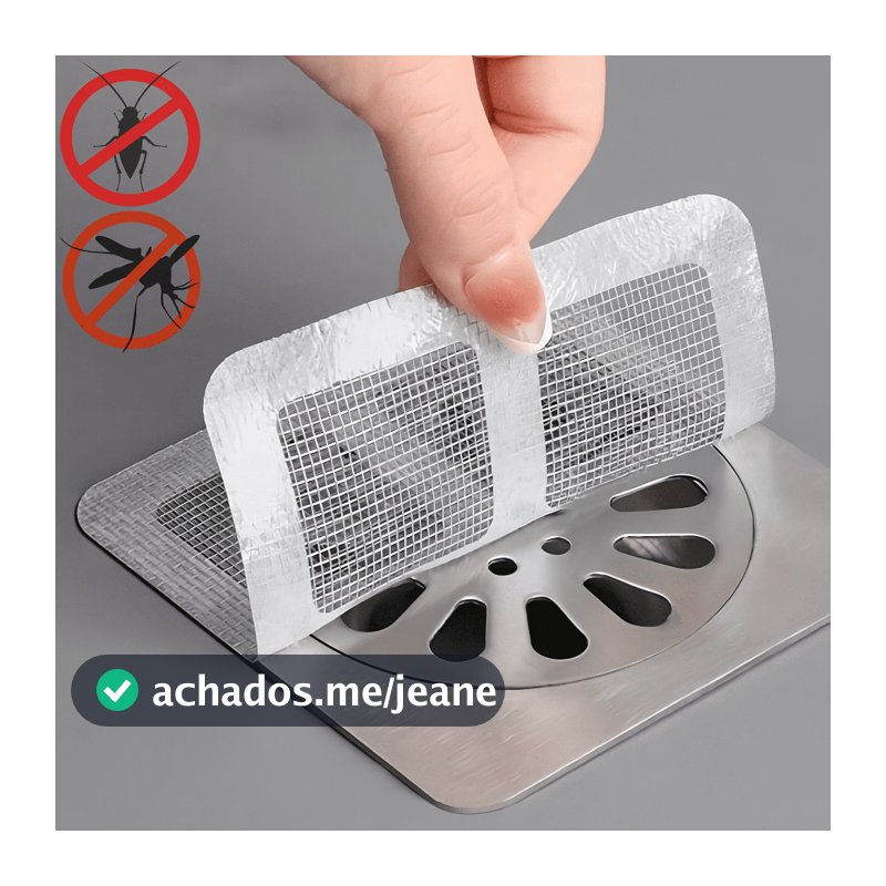 Adesivo Protetor de Ralo Tela Descartavel Anti Entupimento Insetos Para Casa Fácil Pratico