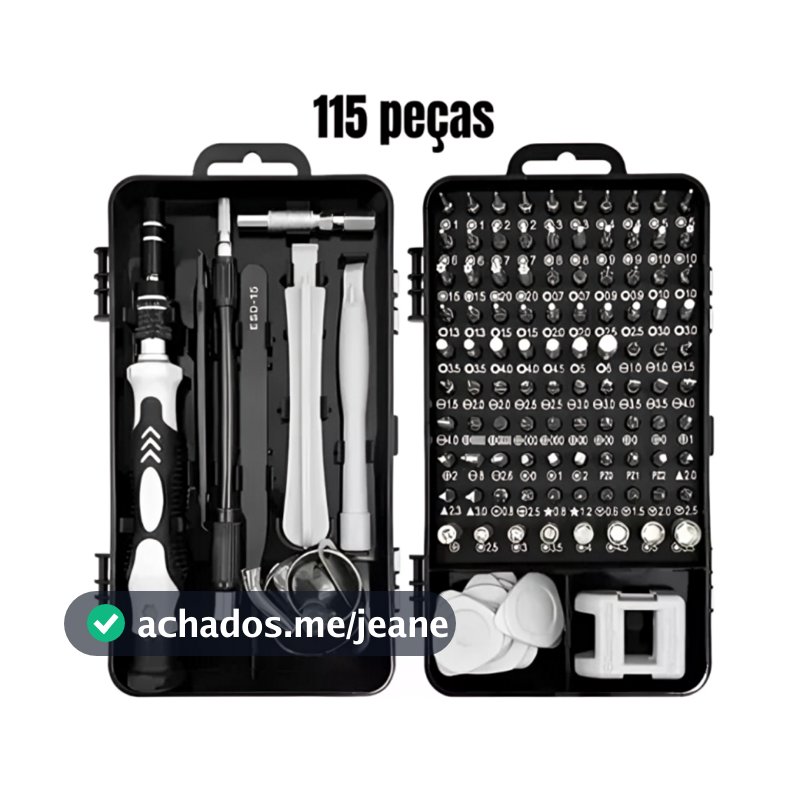 Jogo Chaves De Fenda Precisão Com 115 peças 1 Kit Ferramentas P/ Manutenção Celular Notebook Tablet Reparação