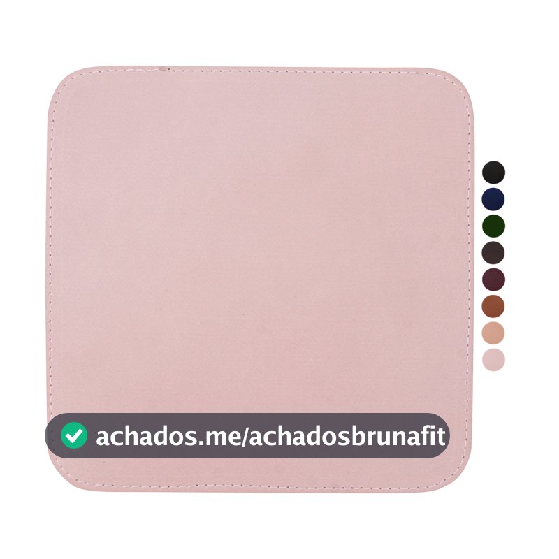 MousePad Couro Costurado Liso Antiderrapante Impermeável