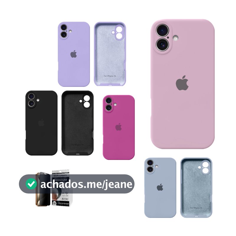 Capinha Celular iPhone 16 Silicone Aveludado com Proteção Câmera Envio Rápido