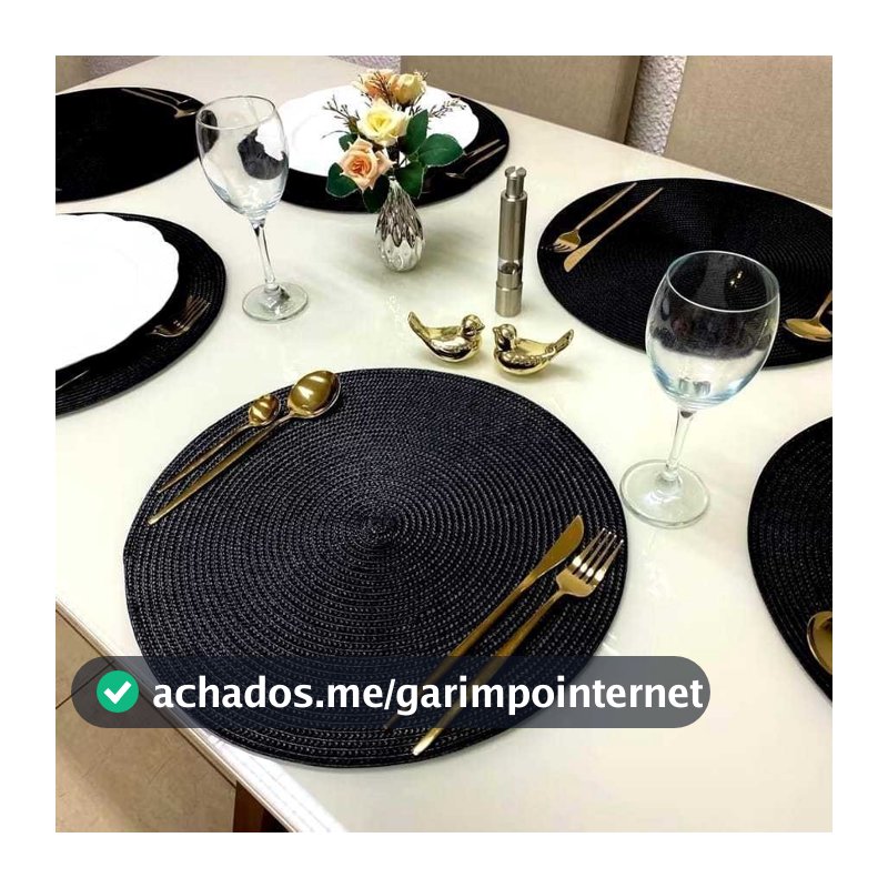 Novo Kit 2/4/8 Jogo Americano Redondo Jantar para Mesa Posta, Descanso de Prato Elegante