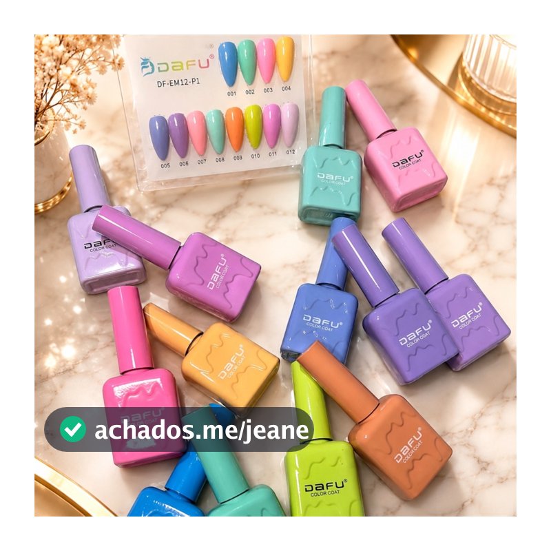 Kit 12 Esmaltes em Gel Dafu Tons Pastéis 10ml
