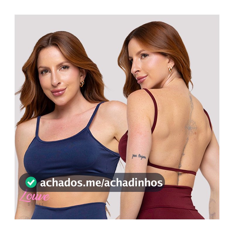 Kit 2 Top Costas Nua Fitness Alcinha Feminino Academia
