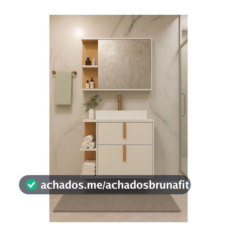 Kit Armário Organizador Gabinete P/ Banheiro Com Espelheira E Cuba Star  Portas Dalla Outlet Plus