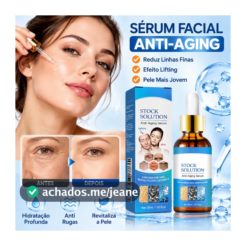 Sérum Facial Anti Idade Anti Aging 30ml Anti Rugas Rejuvenescedor Firmador Lifting Reduz Linhas Finas Para Rosto
