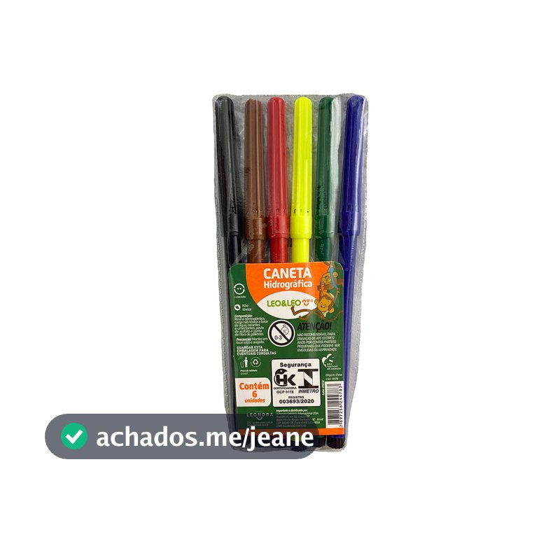 Kit Canetinha 06 Cores Leo&Leo | Refil para Camiseta que Pinta | Pinte e Lave