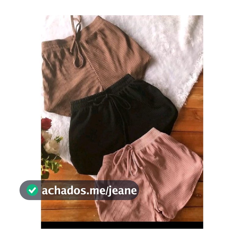 Kit 2 Short Feminino Short curto canelado Leve e soltinho Malha canelada Academia