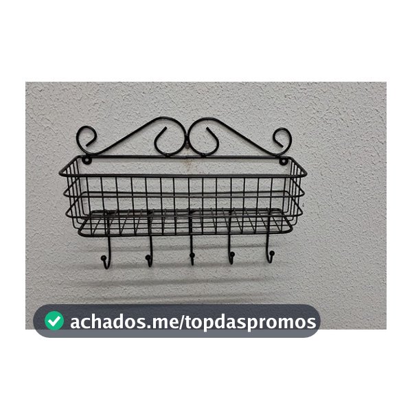 Prateleira De Parede Organizador Ferro Rústico C/ Gancho