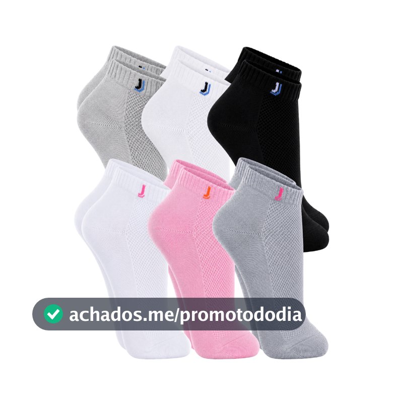 Kit Pares Meia Soquete 100% Algodão Homem Mulher Unissex
