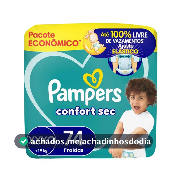 Fralda Pampers Confort Sec XXXG 74 unidades