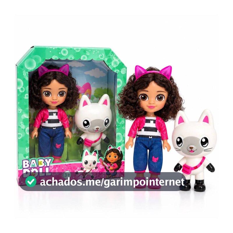 Boneca Infantil Casa Mágica da Gabby com Gatinho Baby Doll Brinquedo Menina Presente 3+ Anos