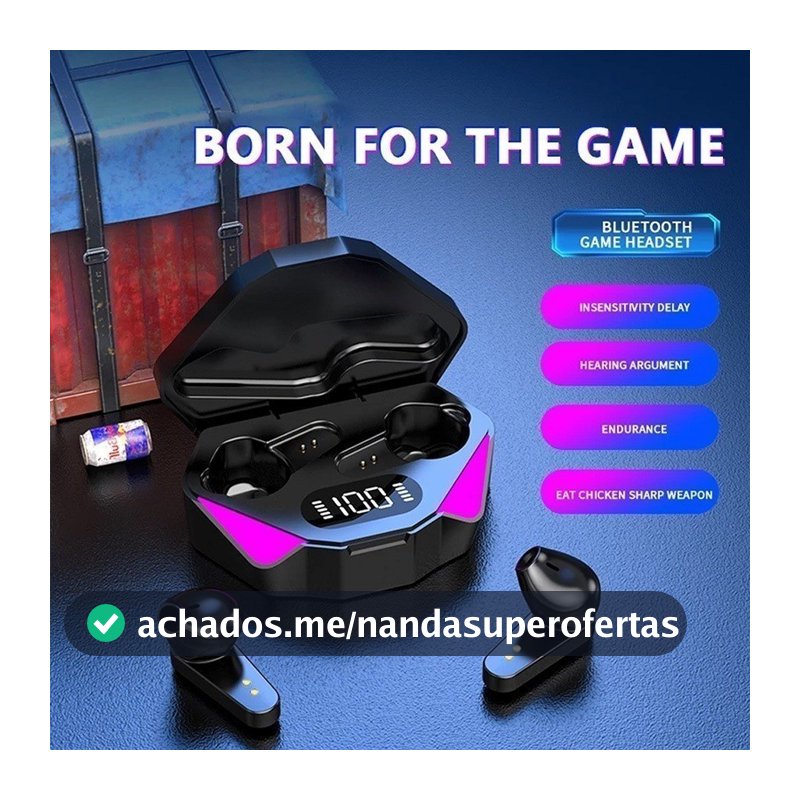 Fone De Ouvido X15 TWS Bluetooth 5.0 Sem Fio Com Microfone Gamer Sem Ruído - Loja AT