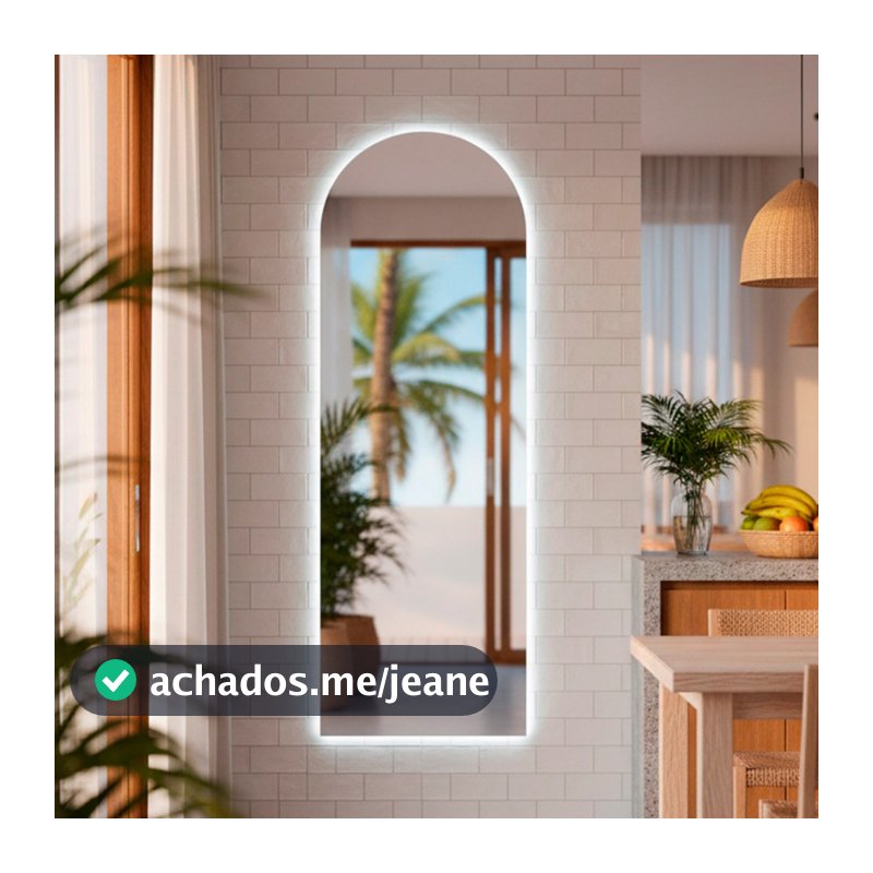 Espelho Organico 150x50cm Com Led Espelho de Parede Para Sala Quarto Decorativo