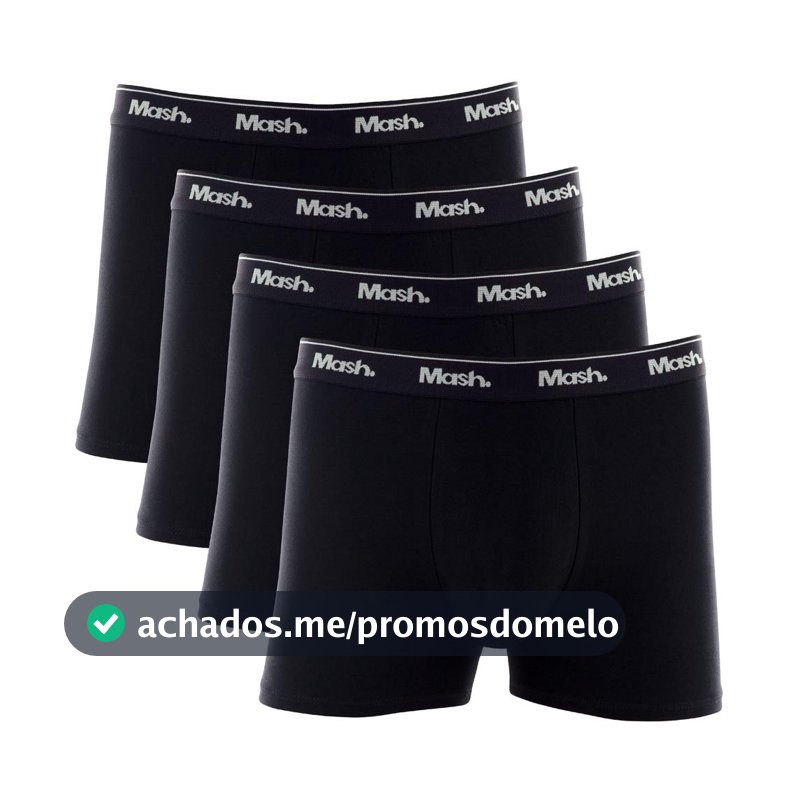 Kit Cueca Boxer Mash 4 Peças Masculina Algodão Elástico