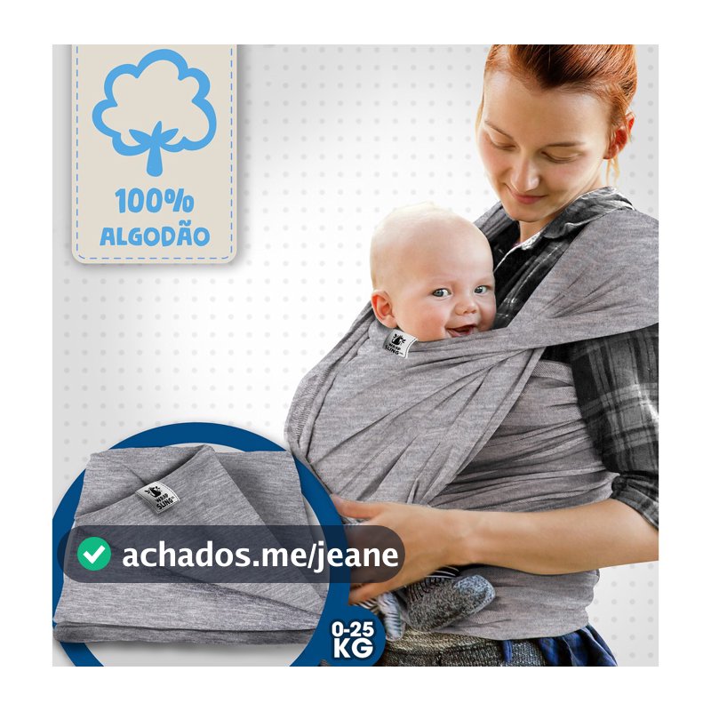 Wrap Sling Canguru Bebê Carregador Carrier Enxoval Passeio 100% Algodão