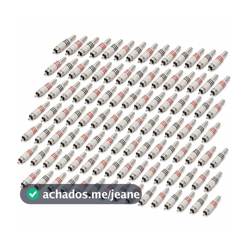 Kit 100 Peças (50 Pares)  Plug RCA Macho Bertô Blindado 6mm Ótimo Custo-Benefício Som Automotivo e Home Theater e