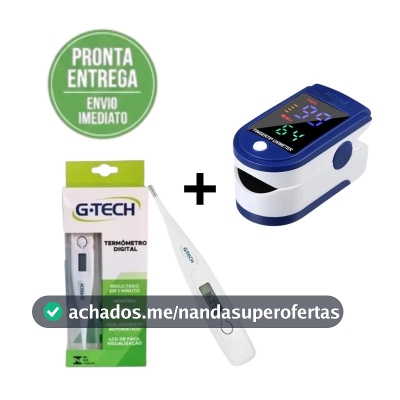 Kit Oximetro Digital De Dedo + Termômetro Digital G-TECH ENVIO IMEDIATO