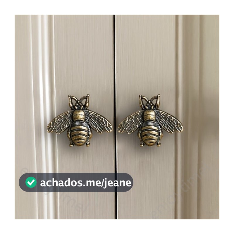 6pcs Puxadores de Armário Vintage em Forma de Abelha, Puxadores de Gaveta de Metal em Liga de Zinco, Botões de Móveis An