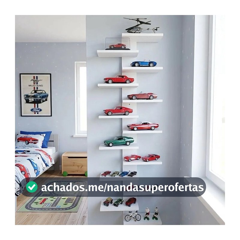 Torre Prateleira em MDF para Decoração Carrinhos Brinquedos Multiuso