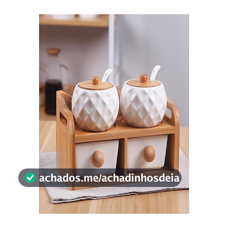 Kit Com 4 Peças Porta Mantemento em Cerâmica  com Suporte