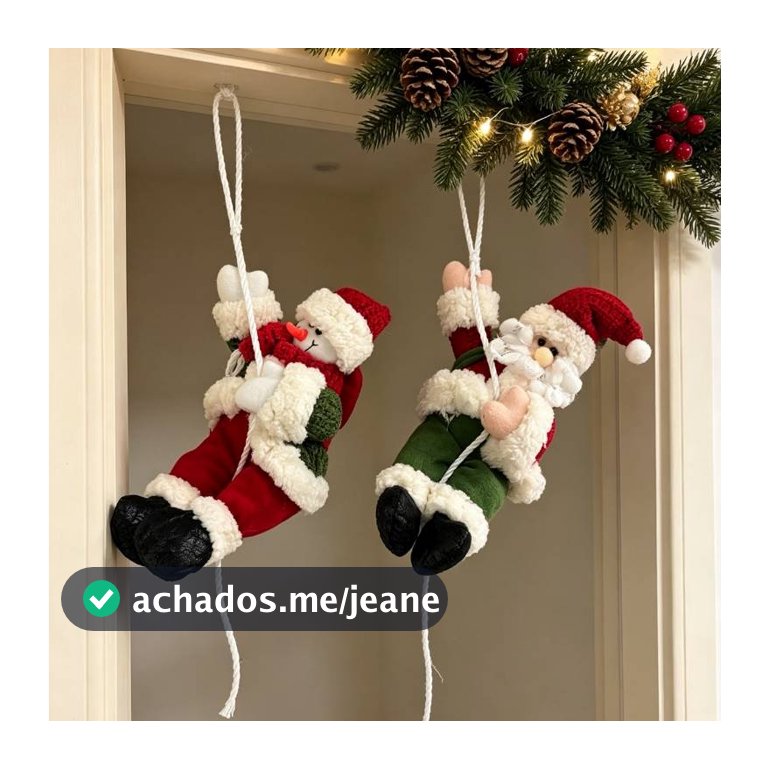 enfeites natalinos escalando corda, Papai Noel e Boneco de Neve plush tricotado, decoração para porta, árvore de natal