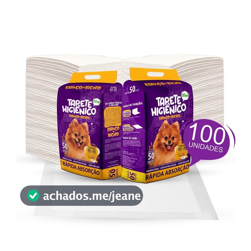 Tapete Higiênico Espaço De Bicho 100 un Envio Imediato