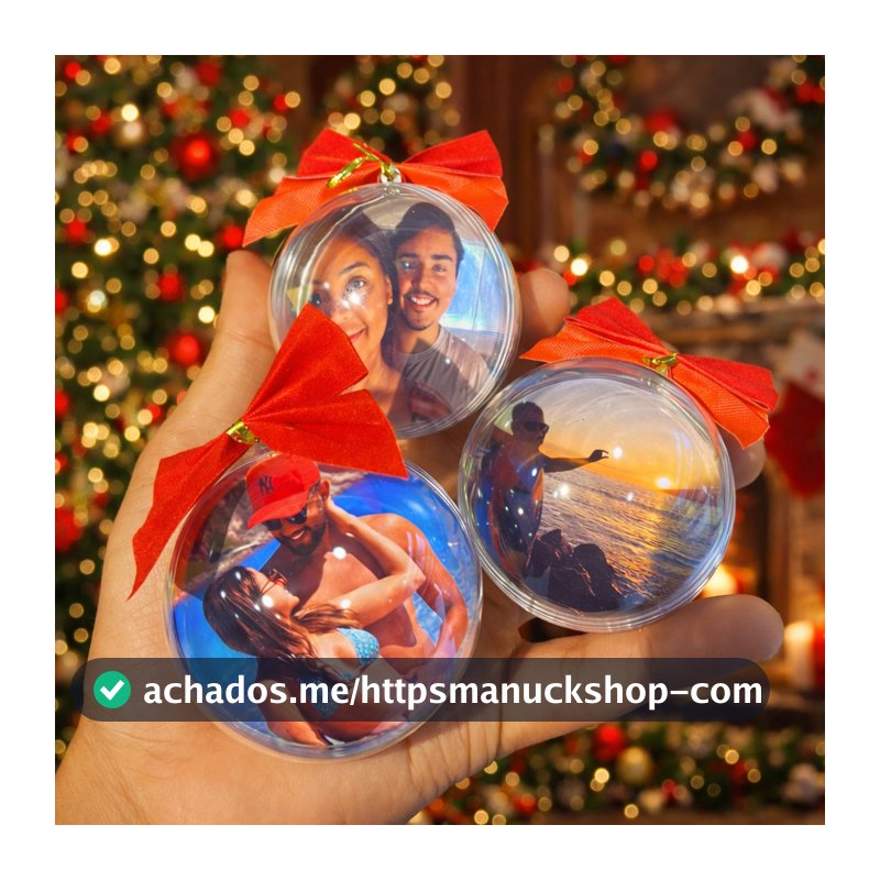 Kit Bolas de Natal Com Foto Personalizada